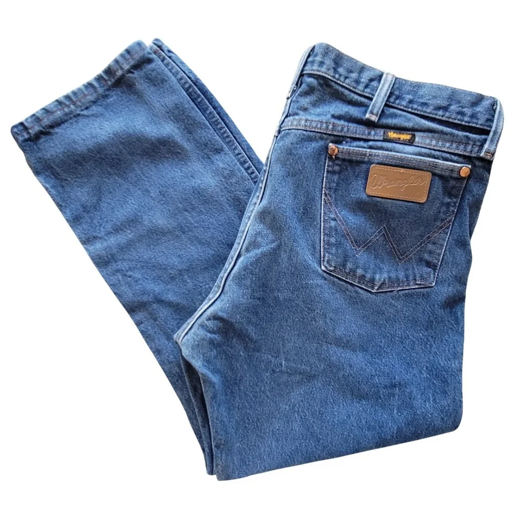 Wrangler 13MWZ Cowboy Cut Jeans Mens 36x29‎ Blue Original Fit Straight Leg Denim